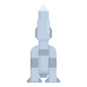 Space rocket standing on launchpad ready for take off vector