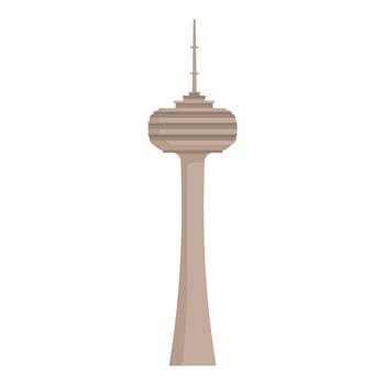 Tall concrete radio tower standing tall against white background vector