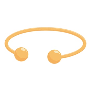 Golden bracelet with two spheres representing minimalist luxury jewelry design vector