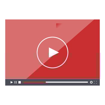 player showing play button on red background vector
