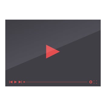 player showing a red play button on dark background vector