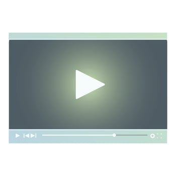 player showing a big white play button on a dark background vector