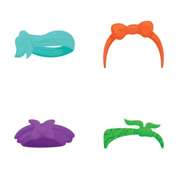 Colorful collection of cartoon hair accessories vector