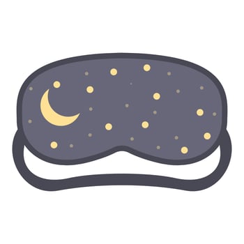 Sleeping mask with crescent moon and stars for sleeping well vector