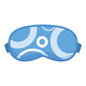 Blue sleep mask with circles design promoting restful sleep vector