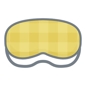 Yellow checkered sleeping mask laying flat, promoting a good night sleep vector
