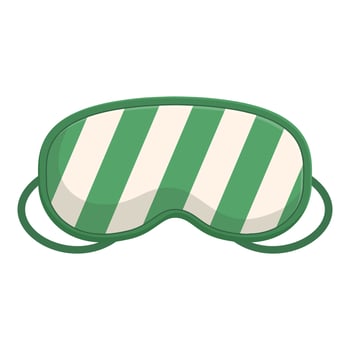 Green and white striped sleeping mask for blocking out light vector