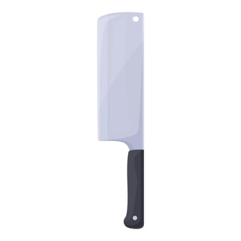 Large sharp meat cleaver knife with black handle pointing upwards vector