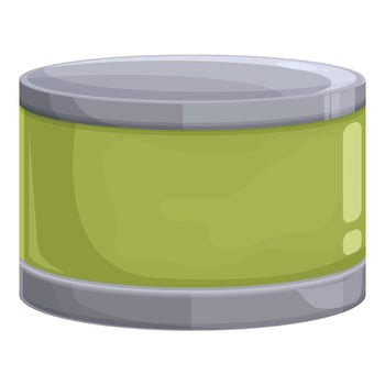 Green round tin can with closed lid is standing vector