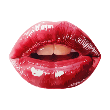 Woman Red Lips on Transparent Background png