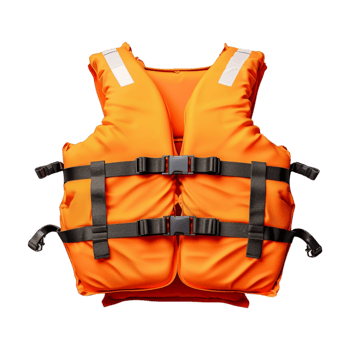 Life Saving Jacket Orange on Transparent Background png
