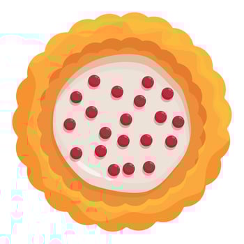Round tart with cream and cherries is waiting to be eaten vector