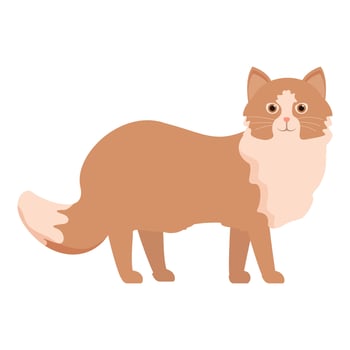 Cute ginger cat standing on white background vector