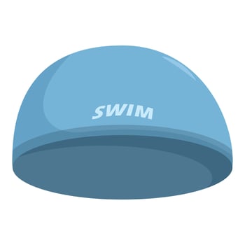 Blue swim cap for professional swimming pool training vector
