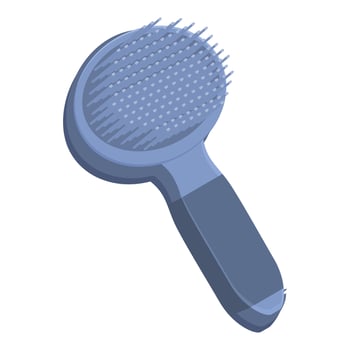 Round hairbrush lying with metal bristles up vector
