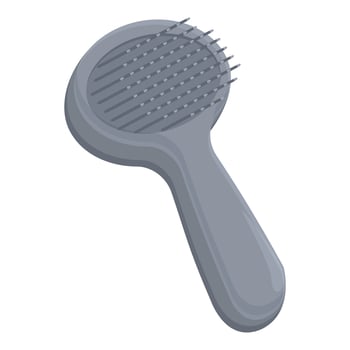 Gray hairbrush lying with plastic bristles up vector