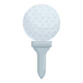 Classic white golf ball is sitting on a tee and ready to be hit vector