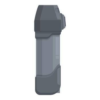Gray reusable water bottle for hiking trip vector