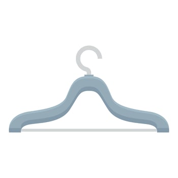 Empty clothes hanger hanging isolated on white background vector