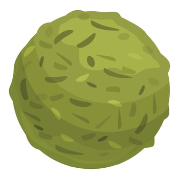 Round green tea ice cream ball with matcha flavor vector