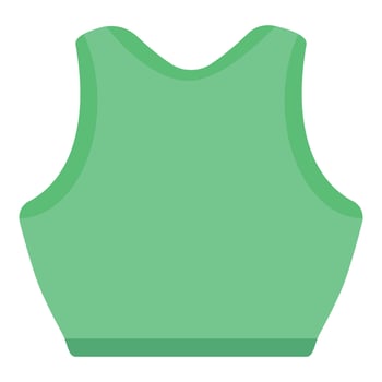 Green sports bra crop top showing activewear fashion vector