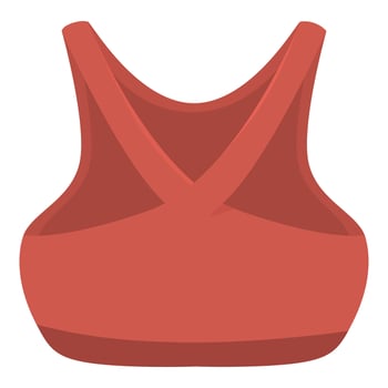 Red sports bra with crossed straps showing a fitness lifestyle vector
