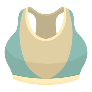 Turquoise and beige sports bra for active lifestyle promoting fitness and body confidence vector