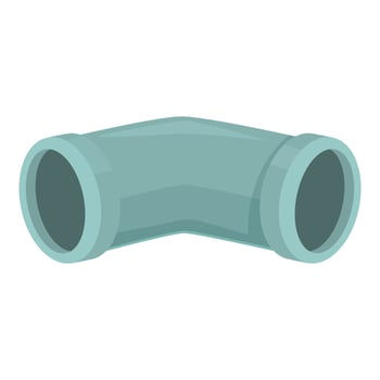 Green plastic pipe elbow connecting two sides vector