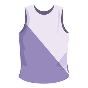 Purple sleeveless shirt having white part for design vector