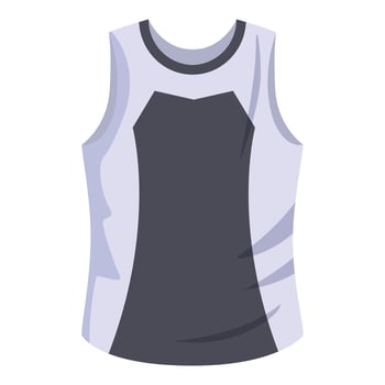 Sleeveless sports shirt with contrast inserts for running training vector