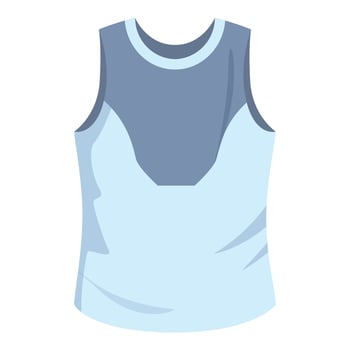 Blue sleeveless sportswear t shirt with breathable panels for running or gym workout vector