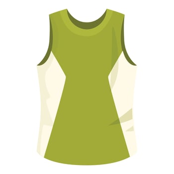 Green sleeveless sports shirt with white inserts for running and fitness vector