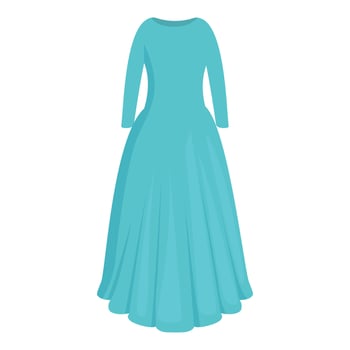 Long turquoise dress flowing elegantly for special occasions vector