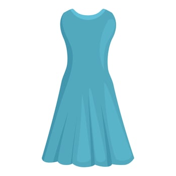 Light blue dress flowing in the wind, fashion illustration vector