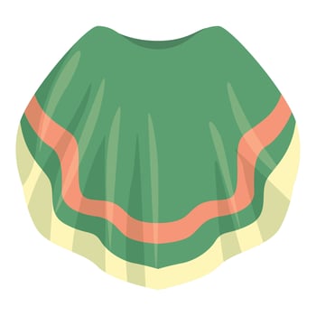 Green skirt with frills and orange trim for dancing flamenco vector