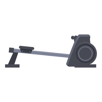 Modern rowing machine offering home cardio workout vector