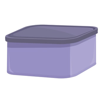 Closed rectangular plastic food container with lid vector