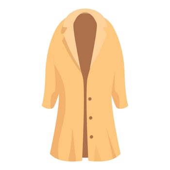Yellow autumn coat with brown lining for women presenting fashionable style vector