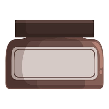 Brown cosmetic jar with blank label for branding vector