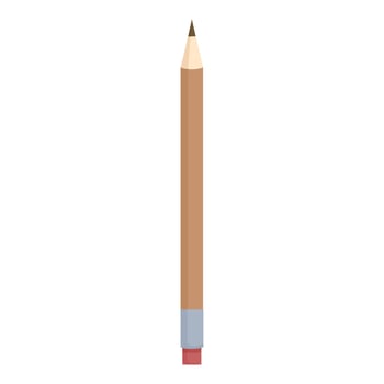 Classic wooden pencil standing upright on white background vector