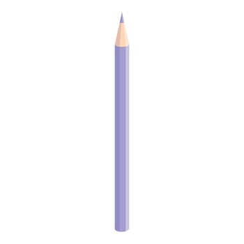 Single purple colored pencil standing up on white background vector