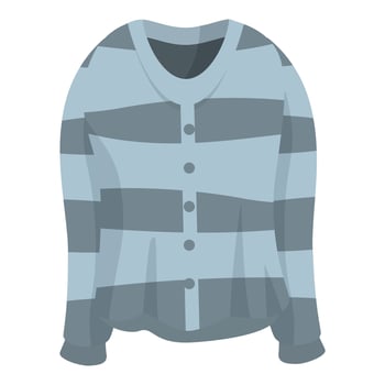 Striped prisoner uniform with long sleeves representing imprisonment vector
