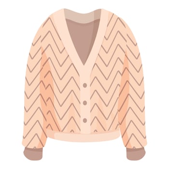 Stylish pink cardigan featuring a modern chevron pattern for women vector