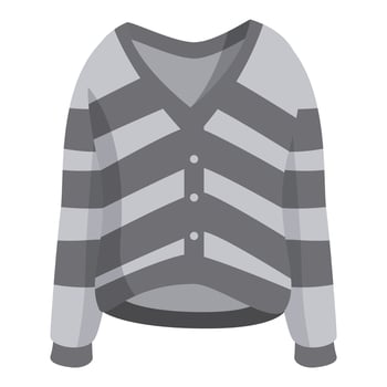 Grey and white striped sweater with buttons illustration vector