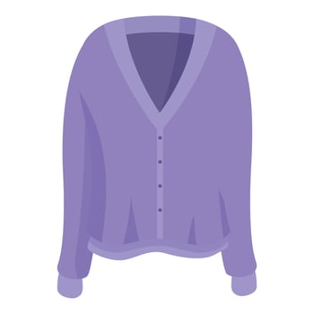 Purple cardigan with buttons showing business casual style vector