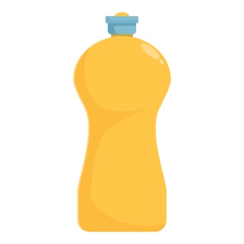 Yellow plastic detergent bottle with blue cap standing vector