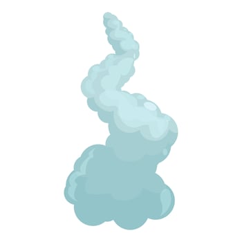 Cartoon smoke cloud trail is rising upward vector