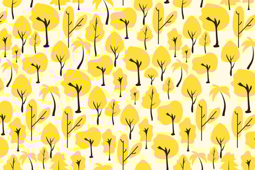 Tree seamless pattern in flat style cute background vector