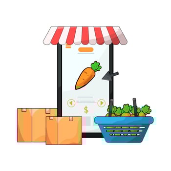 Illustration of marketplace vector