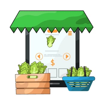 Illustration of vegetable market vector